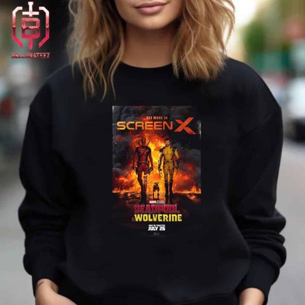 New ScreenX Poster Of Marvel Studio Film Deadpool And Wolverines Only In Theaters July 26th 2024 Unisex T-Shirt