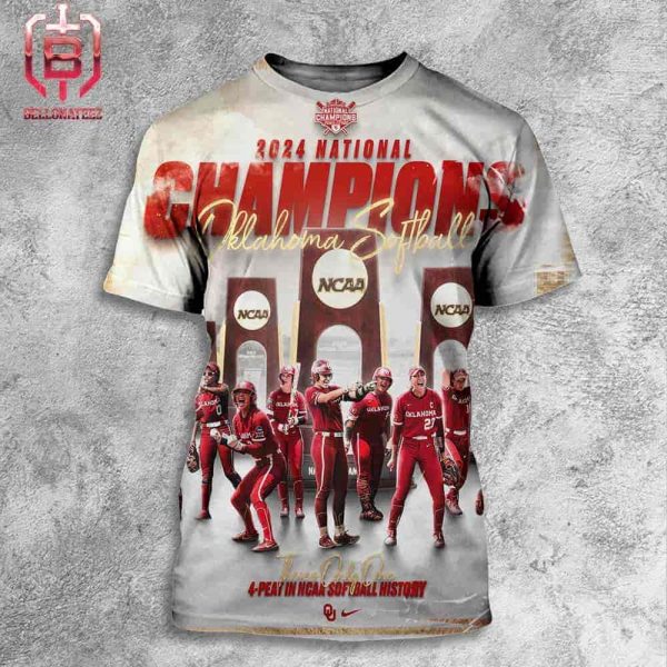 Oklahama Softball Is The 2024 National Champions There Is Only One 4 Peat In NCAA Softball History All Over Print Shirt