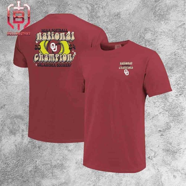 Oklahoma Sooners 2024 NCAA Softball Women’s College World Series Champions Groovy Comfort Colors Two Sides Unisex T-Shirt