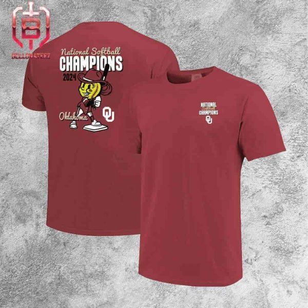 Oklahoma Sooners 2024 NCAA Softball Women’s College World Series Champions Swing Comfort Colors Two Sides Unsiex T-Shirt