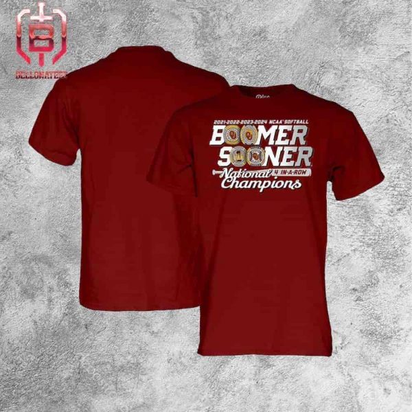 Oklahoma Sooners Four-Peat NCAA Softball Women’s College World Series Champions Unisex T-Shirt