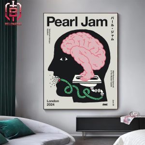 Pearl Jam Event Merch Art Poster By Broken Fingaz At Tottenham Hotspur Stadium London UK On June 29th 2024 Home Decor Poster Canvas