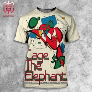 Poster For Cage The Elephant Begin The Neon Pill Tour Tonight At Utah First Credit Union In Salt Lake City On June 20 2024 All Over Print Shirt