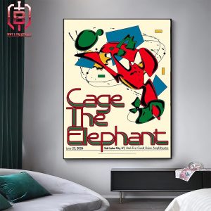 Poster For Cage The Elephant Begin The Neon Pill Tour Tonight At Utah First Credit Union In Salt Lake City On June 20 2024 Home Decor Poster Canvas