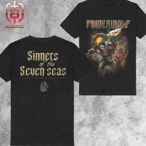 Powerwolf Sinners Of The Seven Seas Tee Merchandise Limited Two Sides Unisex T-Shirt