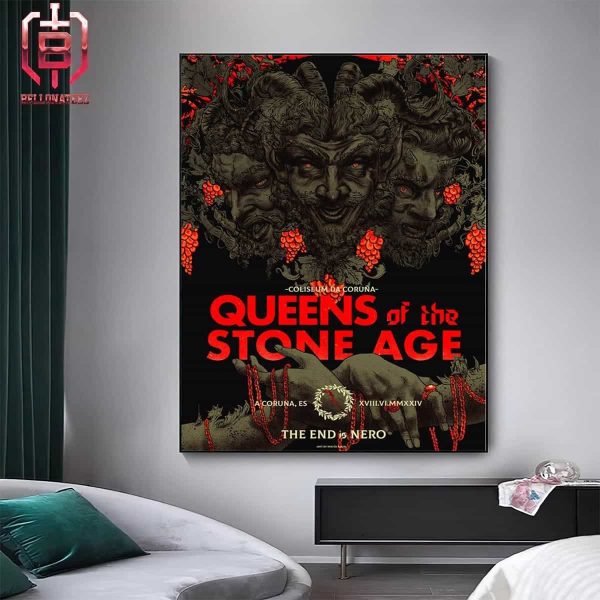 Queen Of The Stone Ages The End Is Nero At Coliesum Da Coruna In A Coruna ES On June 18th 2024 Home Decor Poster Canvas