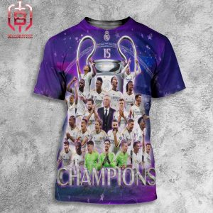 Real Madrid Somos Los Champ15Ns De Europa UEFA Champions League 2024 Winner All Over Print Shirt