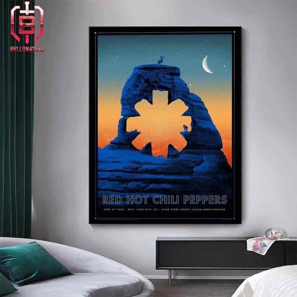 Red Hot Chili Peppers Limited Merch Poster At Utah Credit Union Amphitheatre In Salt Lake City On June 5th 2024 Home Decor Poster Canvas