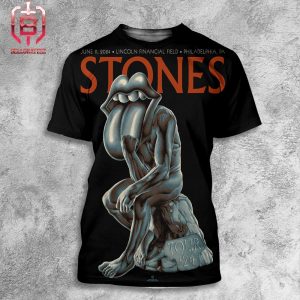 Rolling Stones Merch Lithograph Poster For Show At Lincoln Financial Field In Philadelphia PA On June 11th 2024 All Over Print Shirt