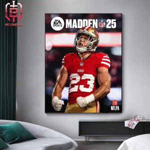 Sanfrancisco 49ers RB Christian McCaffrey Is EA Madden NFL 2025 Cover Athlete Home Decor Poster Canvas