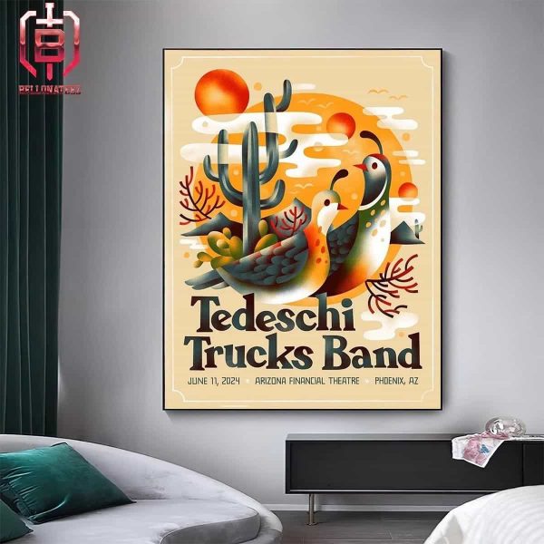 Tedeschi Trucks Band Event Poster For Show At Arizona Financial Theatre In Phoenix AZ On June 11 2024 Home Decor Poster Canvas