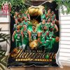 2024 NBA Finals Champions Banner 18 Boston Celtics All Players And Signature Washable Room Decor Fleece Blanket