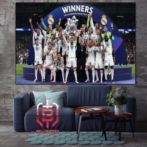 Trophy Raising Ceremony Of Real Madrid CF With 15th Champions Of UEFA Champions League 2024 Home Decor Poster Canvas
