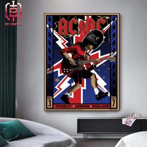 AC DC Power Up Europe Tour 2024 Event Poster At Wembly Stadium London England On July 3rd And 7th 2024 Home Decor Poster Canvas