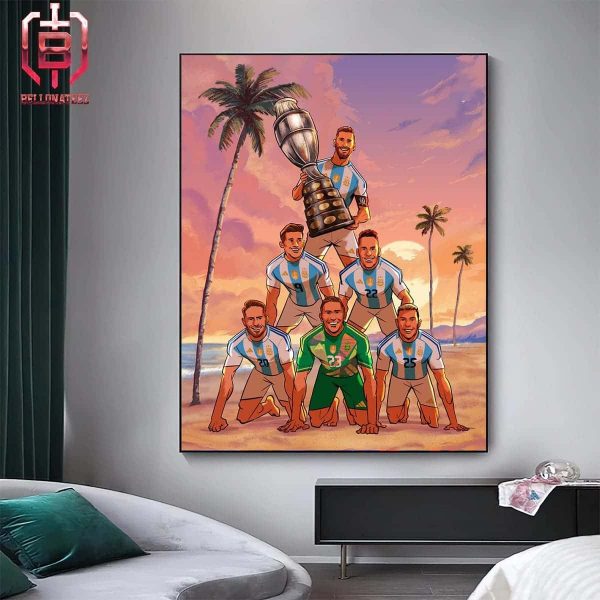 Argentina Are Back To Back Copa America 2024 USA Champions Campeones Otra Vez GTA Style Home Decor Poster Canvas