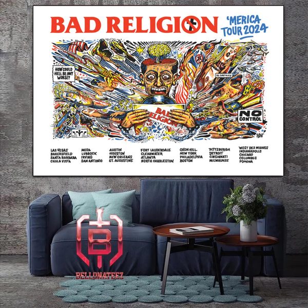 Bad Religion America Tour 2024 Poster Merchandise Limited Home Decor Poster Canvas