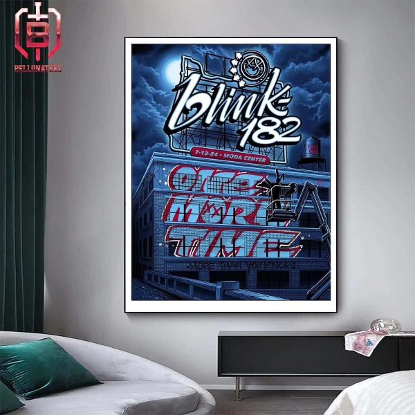 Blink-182 One More Time Tour 2024 Event Merch Poster At Moda Center Portland Oregon On July 13th 2024 Home Decor Poster Canvas