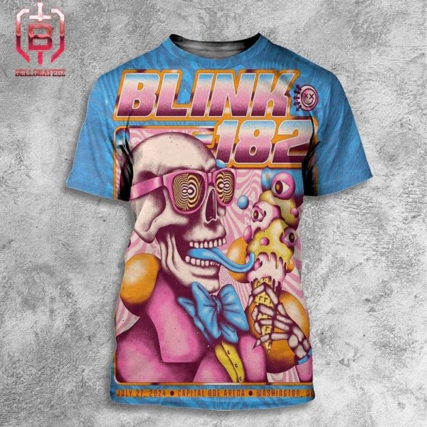 Blink-182 One More Time Tour 2024 Merch Limited Event Poster At Capital One Arena Washington DC On July 27th 2024 All Over Print Shirt