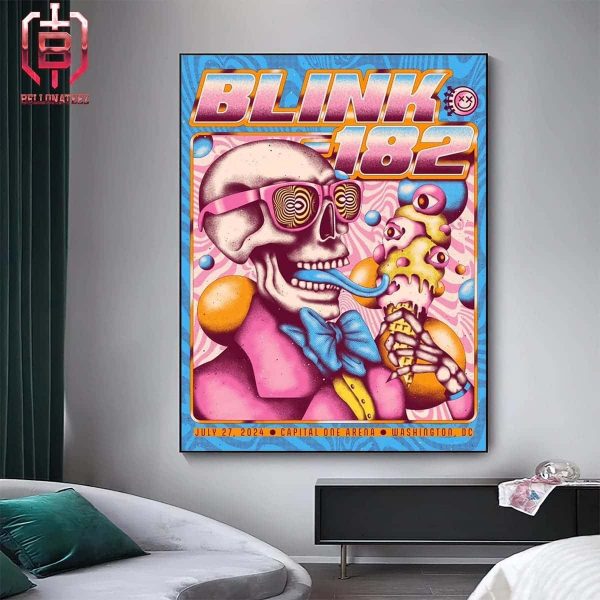 Blink-182 One More Time Tour 2024 Merch Limited Event Poster At Capital One Arena Washington DC On July 27th 2024 Home Decor Poster Canvas