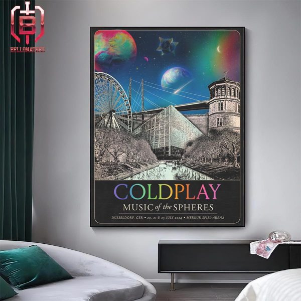 Coldplay Dusseldorf July 2024 Music Of The Spheres Tour Poster Hand Numbered Limited Edition Art Print At Merkur Spiel Arena Germany On 20 21 And 23 July 2024 Home Decor Poster Canvas