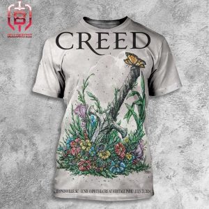 Creed Band Summer Tour Event Poster At CCNB Amphitheatre At Heritage Park Simpsonville SC On July 23th 2024 All Over Print Shirt