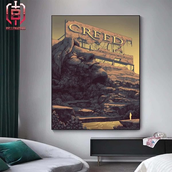 Creed Band Summer Tour Event Poster At Charlotte PNC Music Pavillion On July 24th 2024 Home Decor Poster Canvas