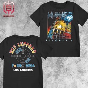 Def Leppard Pyromania The Stadium Summer Tour 2024 Event Tee At Sofi Stadium Los Angeles CA On August 25th 2024 Two Sides Unsiex T-Shirt