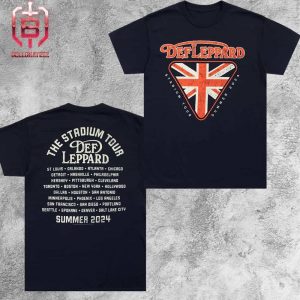 Def Leppard Union Jack Summer Stadium Tour 2024 Two Sides Unisex T-Shirt