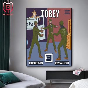 Eminem Offcial Cover Of New Single Tobey Ft Big Sean Versus Babytron Released July 2nd 2024 Home Decor Poster Canvas