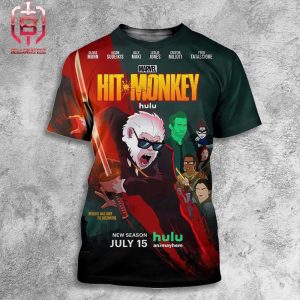 First Poster For Hit Monkey Season 2 Releasing On Hulu On July 15 All Over Print Shirt