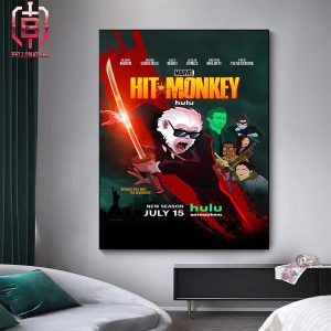 First Poster For Hit Monkey Season 2 Releasing On Hulu On July 15 Home Decor Poster Canvas