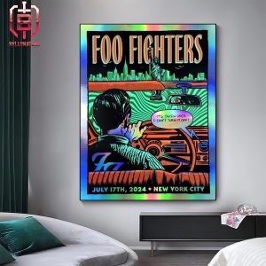 Foo Fighters Merch Limited Foil Color Print Poster At Citi Field New York City On July 17th 2024 Home Decor Poster Canvas