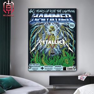 Illustration Of The Cover For Metal Hammer Magazine On The Occasion Of The 40 Years Of The Album Ride The Lightning By Metallica Home Decor Poster Canvas