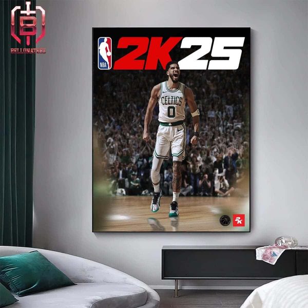 Jayson Tatum Of Boston Celtics Is NBA 2K25 Officially Cover Star Home Decor Poster Canvas