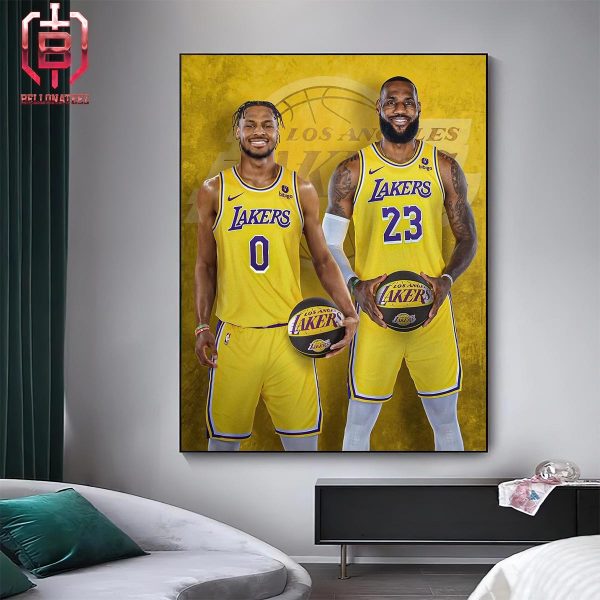 Lebron And Bronny Are The First Father-Son Duo To Play In The Nba At The Same Time And On The Same Team Home Decor Poster Canvas