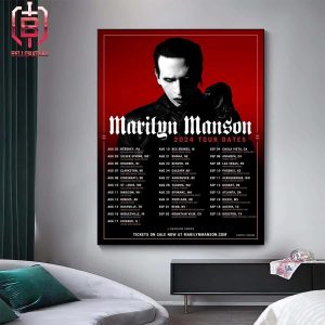 Marilyn Manson 2024 Tour Date And Place List Start From August 2nd 2024 At Hershey Stadium PA Home Decor Poster Canvas