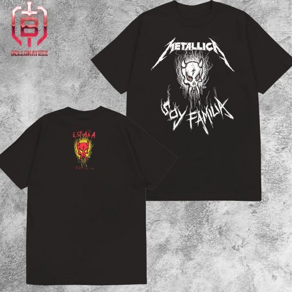 Metallica Artwork Shirt By James Hetfield At Day 1 Madrid Pop Up Store M72 World Tour At Estadio Civitas Metropolitano Madrid On July 12th 2024 Merch Limited Two Sides Unisex T-Shirt