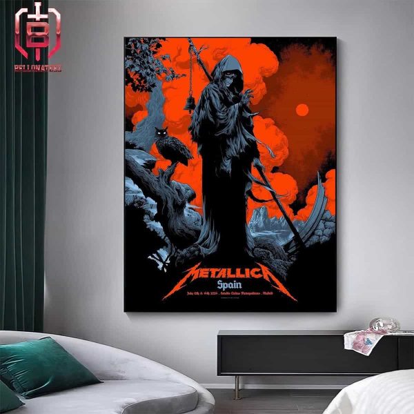 Metallica M72 World Tour Spain Merch Limited Poster At Estadio Civitas Metropolitano Madrid On July 12th And 14th 2024 Home Decor Poster Canvas