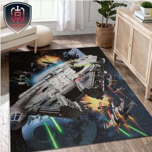 Millenium Falcon Star War Battle Zone Area Rug Carpet Living Room Rug Carpet Family Gift Us Decor