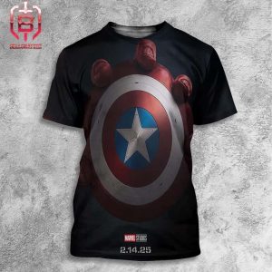Official Poster Of Marvel Studios Captain America Brave New World Only In Theaters February 14th 2025 All Over Print Shirt