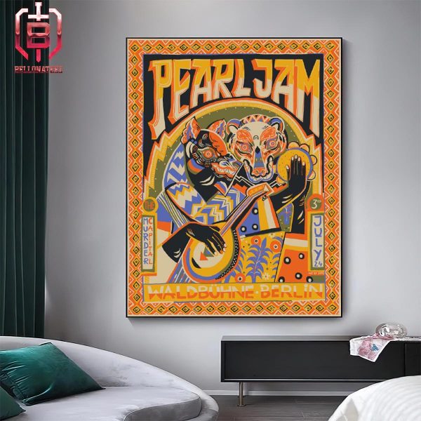 Pearl Jam With The Murder Capital Event Poster At Waldbuhne Berlin Germany  On July 3nd 2024 Home Decor Poster Canvas