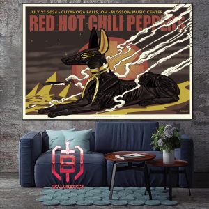 Red Hot Chili Peppers Merch Limited Main Edition Event Poster At Blossom Music Center In Cuyahoga Falls OH On July 22 2024 Home Decor Poster Canvas