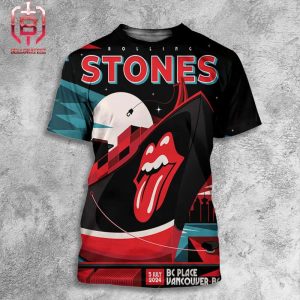 Rolling Stones Event Lithograph Poster For Show At BC Place Vancouver BC On July 5th 2024 All Over Print Shirt