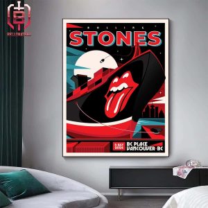 Rolling Stones Event Lithograph Poster For Show At BC Place Vancouver BC On July 5th 2024 Home Decor Poster Canvas