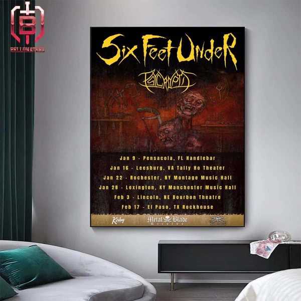 Six Feet Under Bonus Shows Around The Nile Co Headlining Tour Jan And Feb 2025 Home Decor Poster Canvas