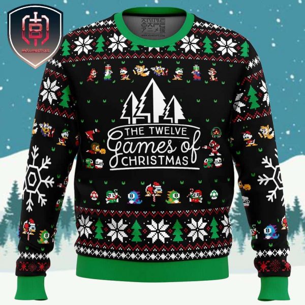 12 Games of Christmas Xmas Holiday Gift Ugly Christmas Sweater