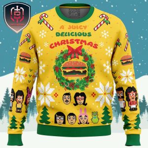 A Juicy Delicious Christmas Bobs Burgers Xmas Holiday Gift Ugly Christmas Sweater