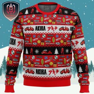 Akira Bike Decals Xmas Holiday Gift Ugly Christmas Sweater