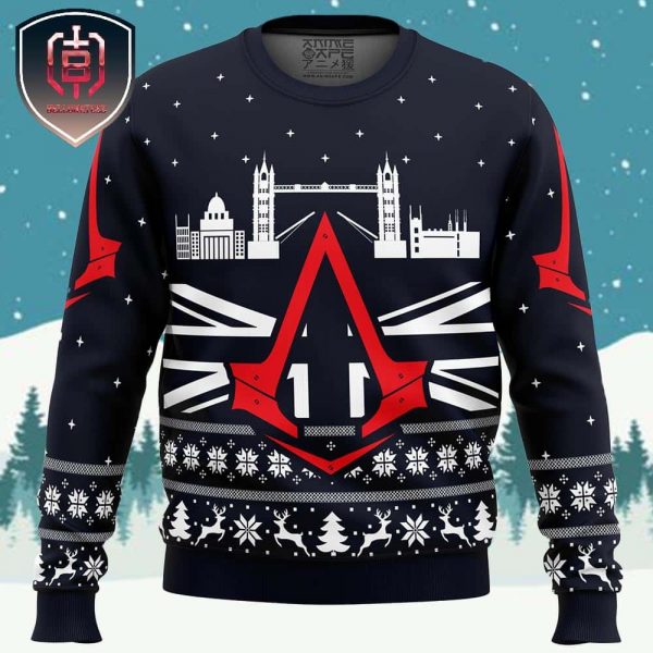 Assassins Creed London Bridge Xmas Holiday Gift Ugly Christmas Sweater