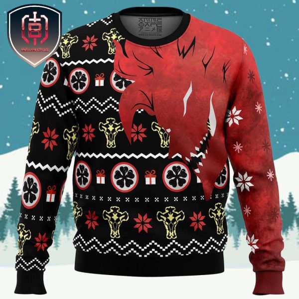 Asta Demon Black Clover Xmas Holiday Gift Ugly Christmas Sweater